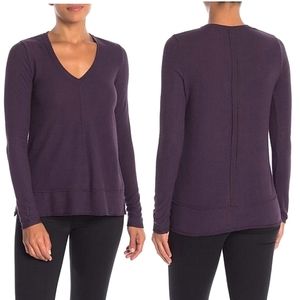H by Bordeaux Exposed Seam V-neck Sweater